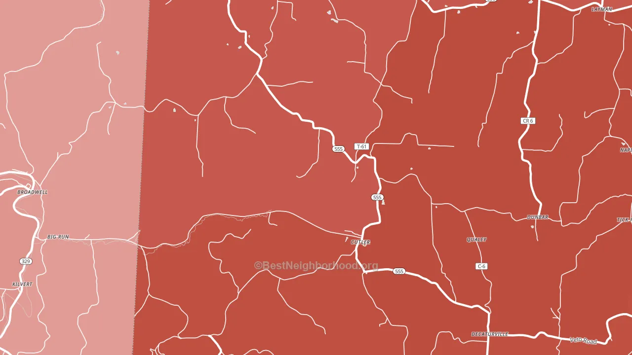 Cutler, OH block-group political-lean map