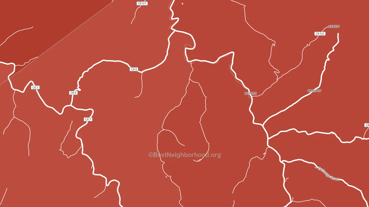 Cutlips, WV block-group political-lean map