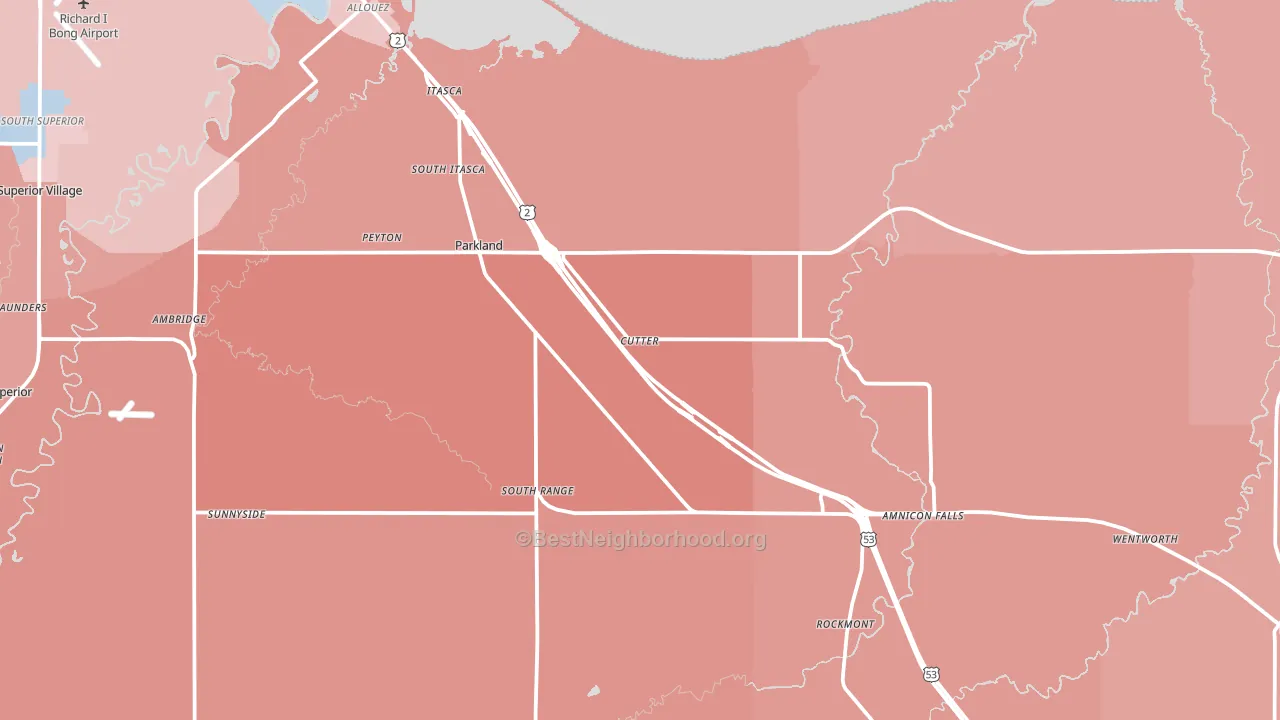 Cutter, WI block-group political-lean map