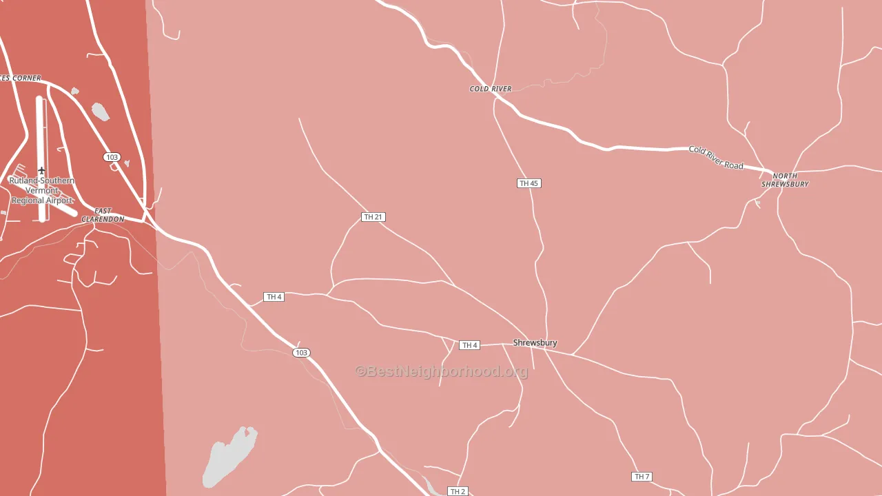 Cuttingsville, VT block-group political-lean map
