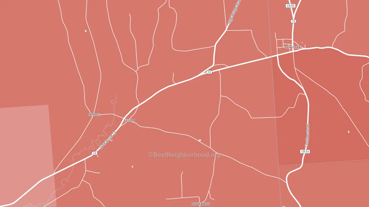 Cuyler, NY block-group political-lean map