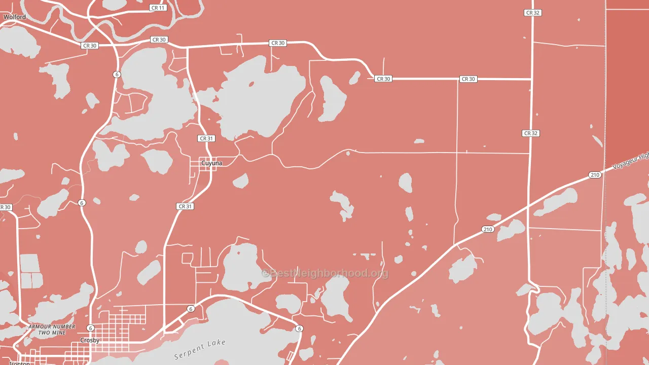 Cuyuna, MN block-group political-lean map