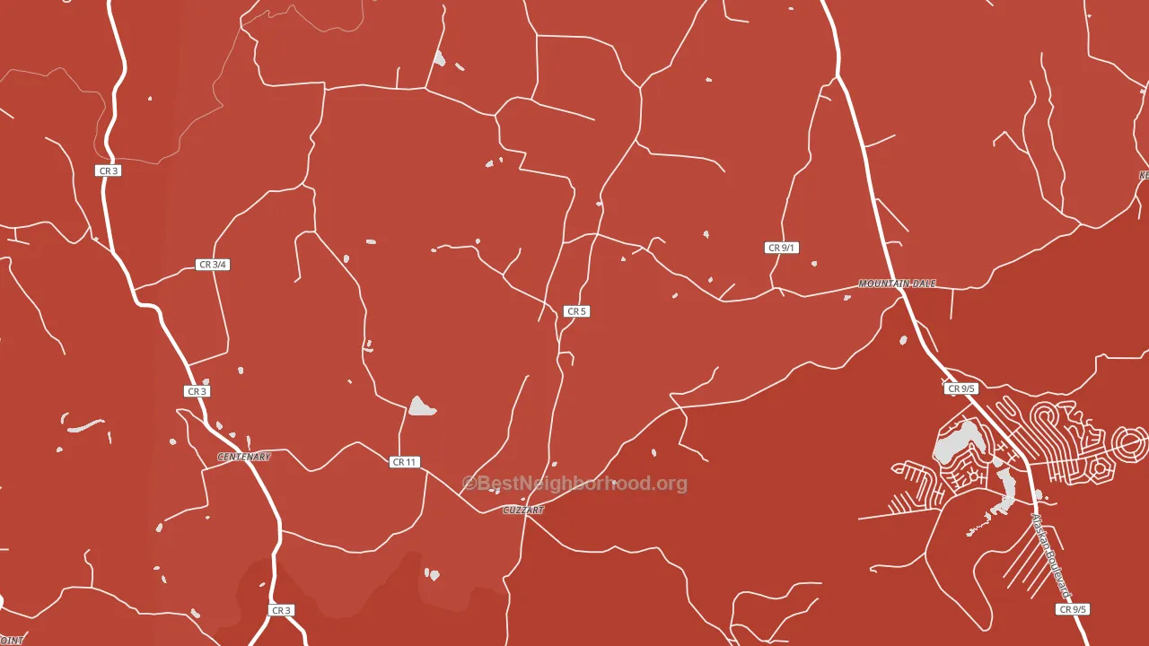 Cuzzart, WV block-group political-lean map