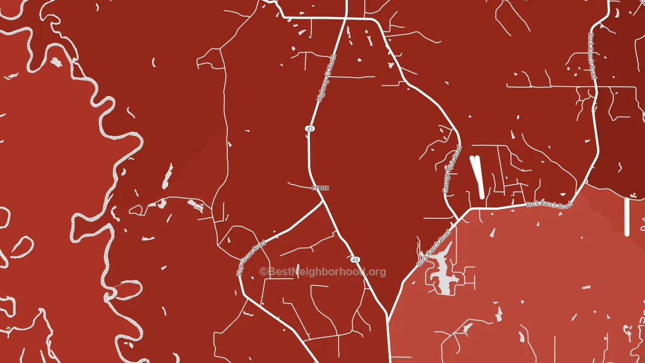 Cybur, MS block-group political-lean map