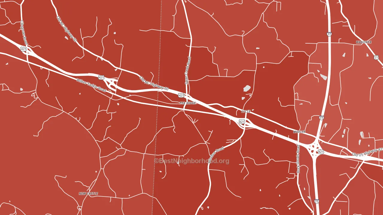 Cycle, NC block-group political-lean map