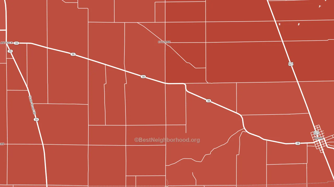 Cyclone, IN block-group political-lean map