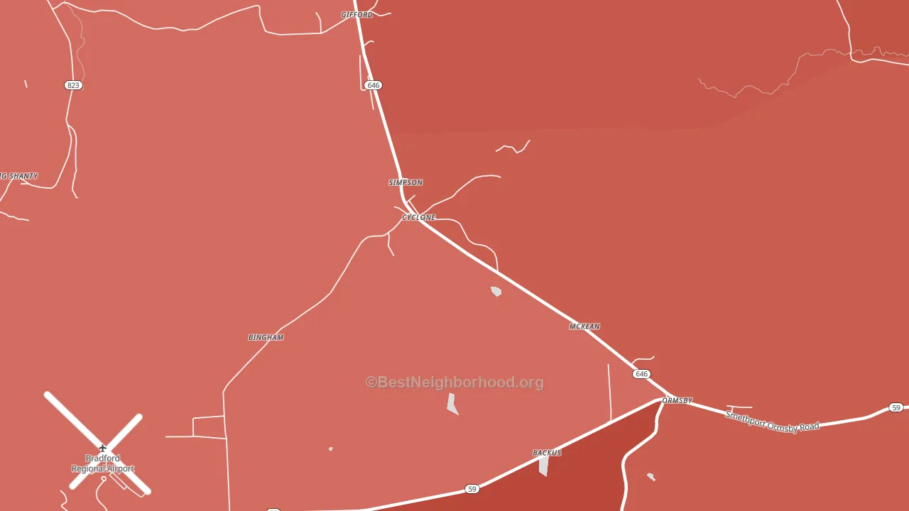 Cyclone, PA block-group political-lean map
