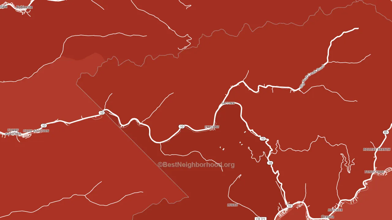 Cyclone, WV block-group political-lean map
