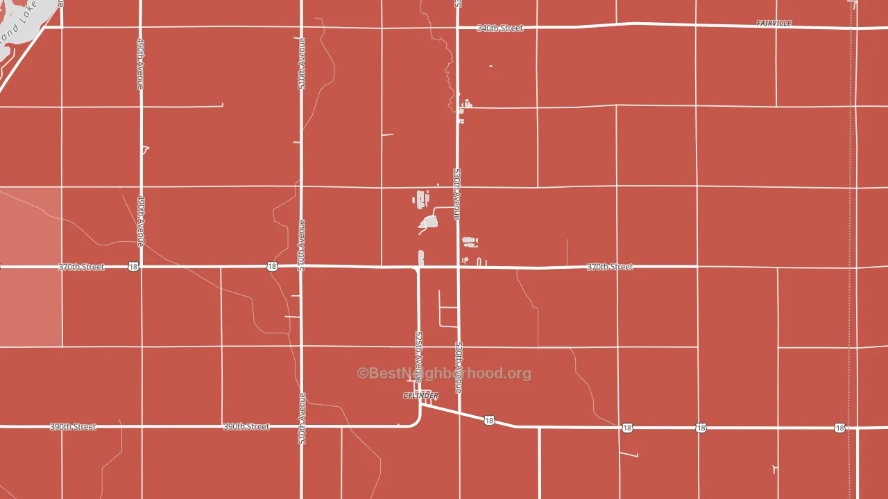 Cylinder, IA block-group political-lean map