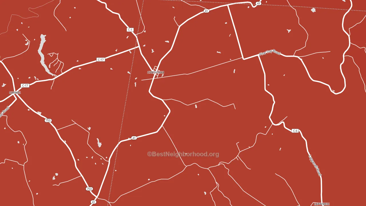 Cynthiana, OH block-group political-lean map