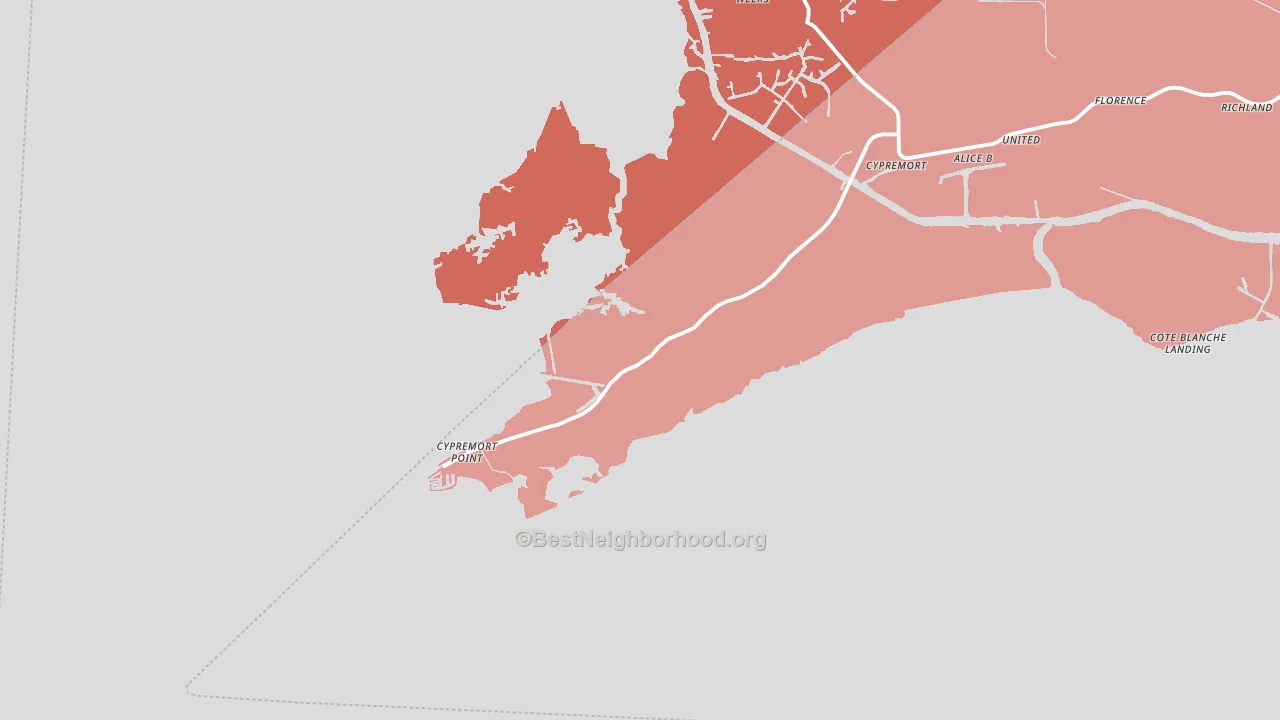 Cypremort, LA block-group political-lean map