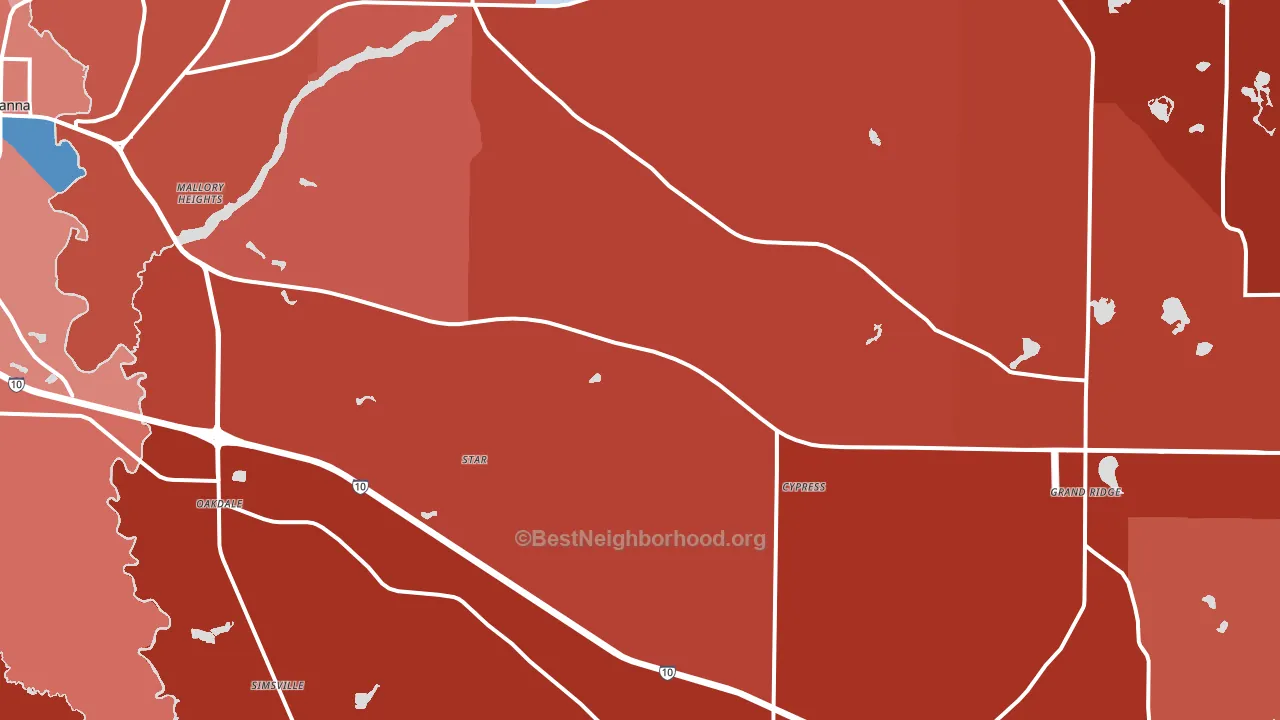 Cypress, FL block-group political-lean map