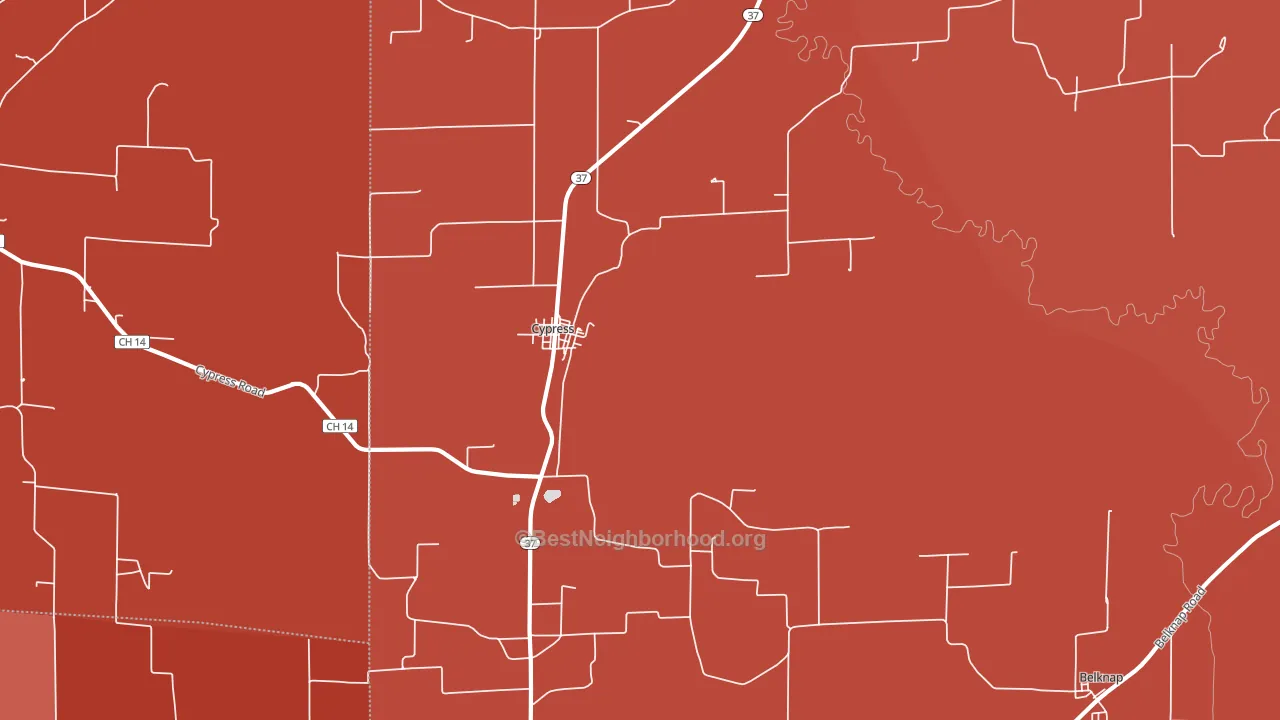 Cypress, IL block-group political-lean map