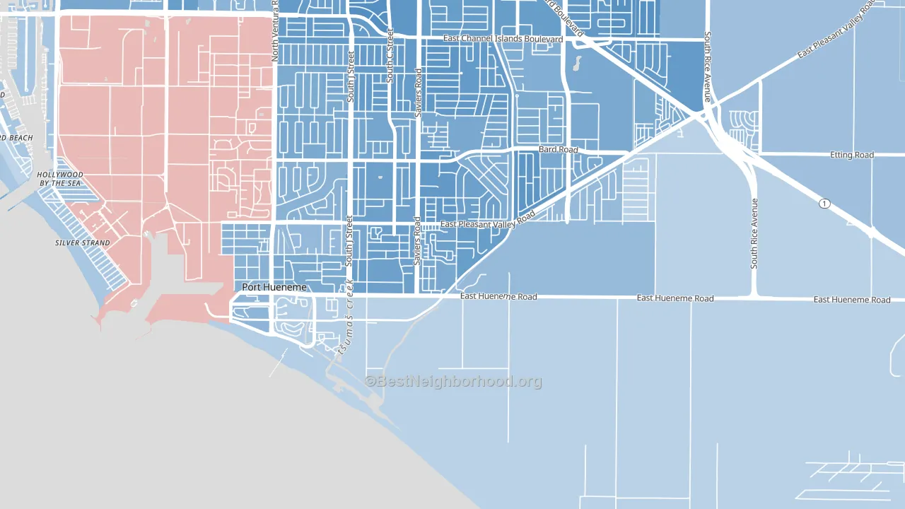 Cypress, Oxnard, CA block-group political-lean map