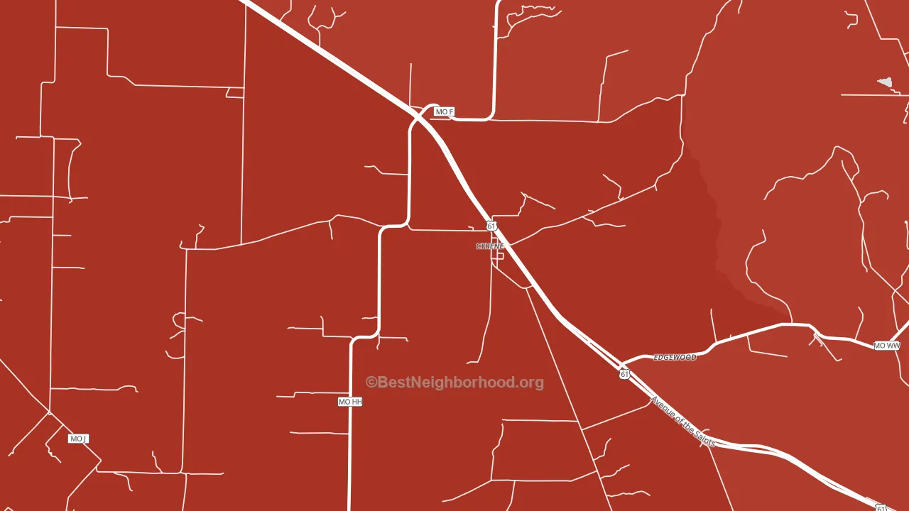 Cyrene, MO block-group political-lean map