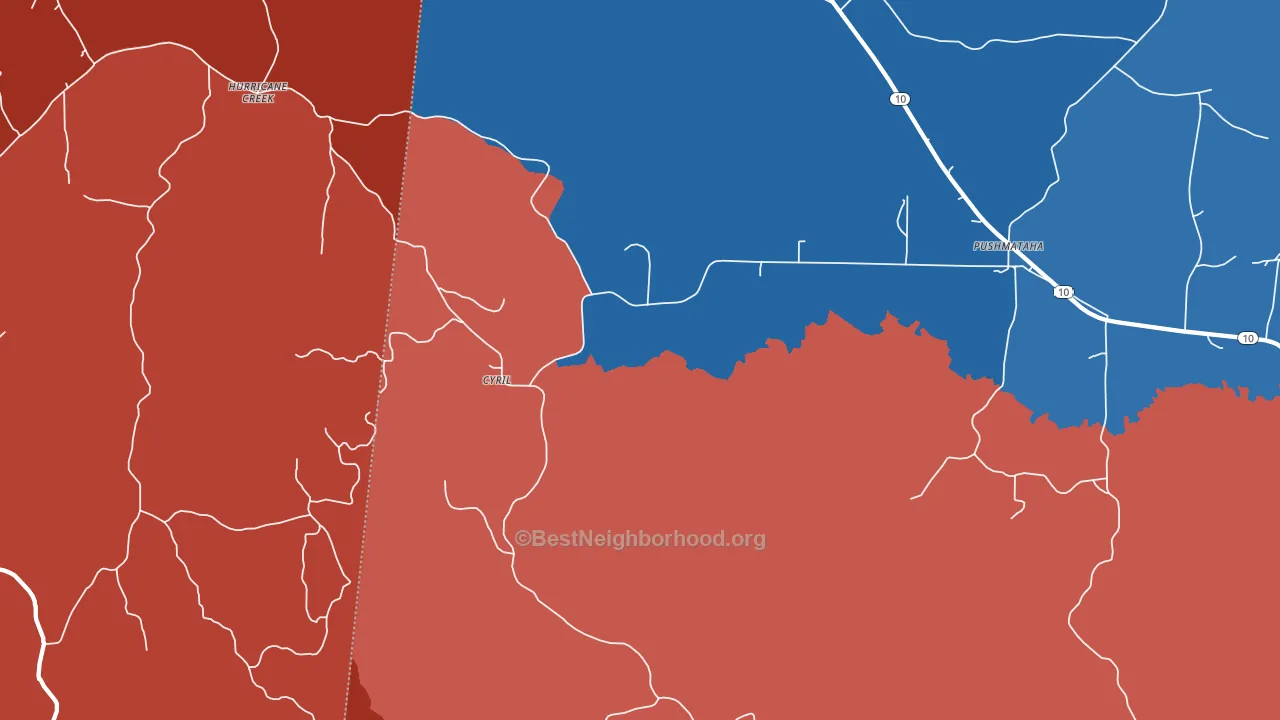 Cyril, AL block-group political-lean map