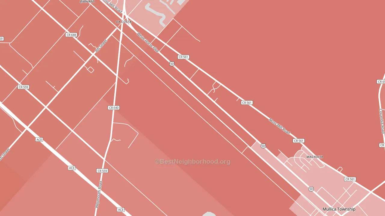 Da Costa, NJ block-group political-lean map