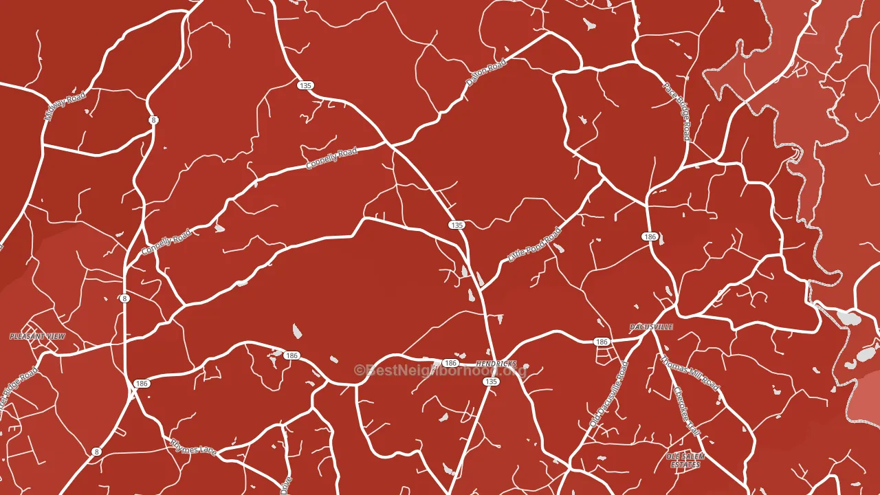 Dacusville, SC block-group political-lean map