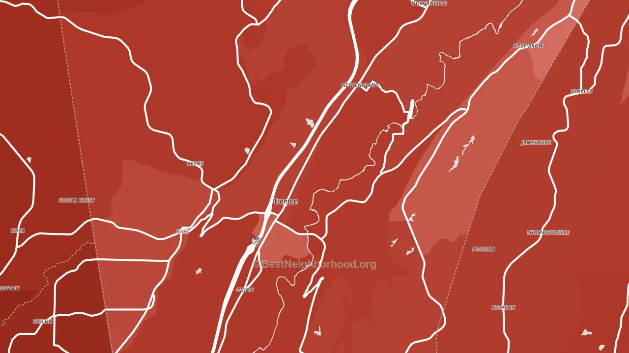 Dade County, GA block-group political-lean map
