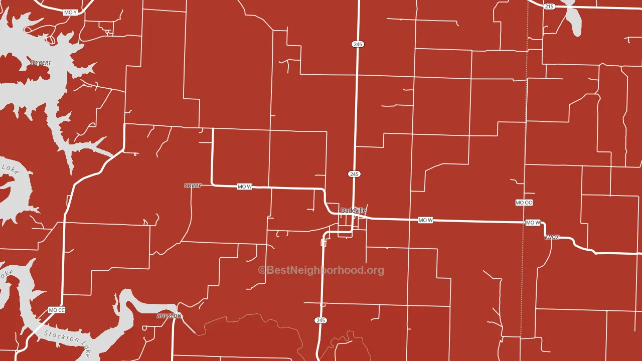 Dadeville, MO block-group political-lean map