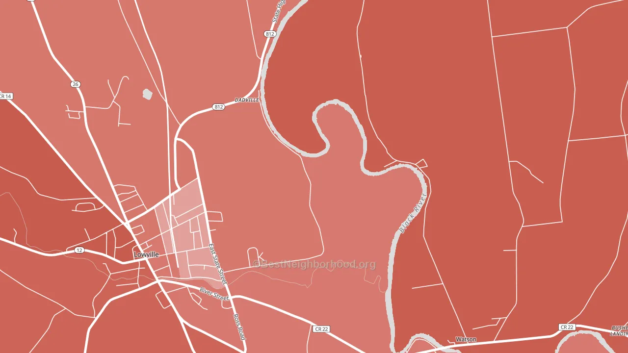 Dadville, NY block-group political-lean map
