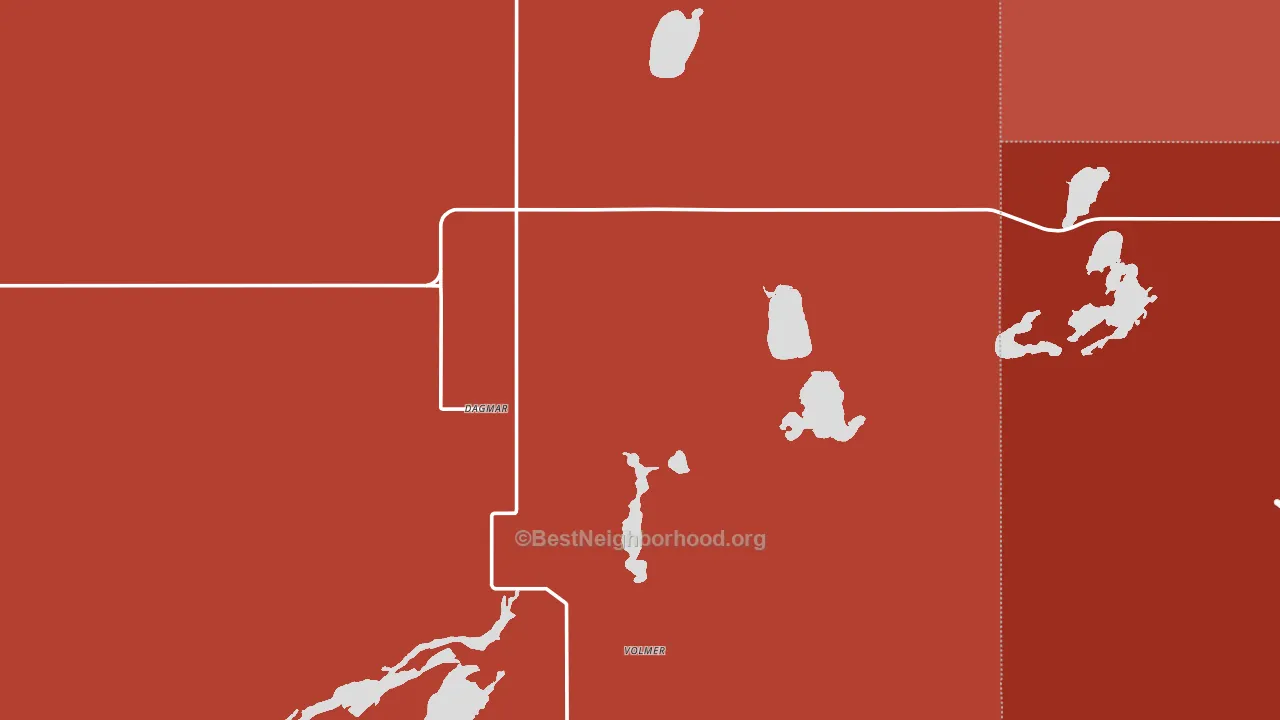 Dagmar, MT block-group political-lean map