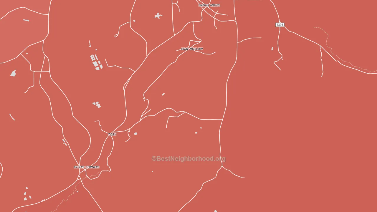 Dagus Mines, PA block-group political-lean map