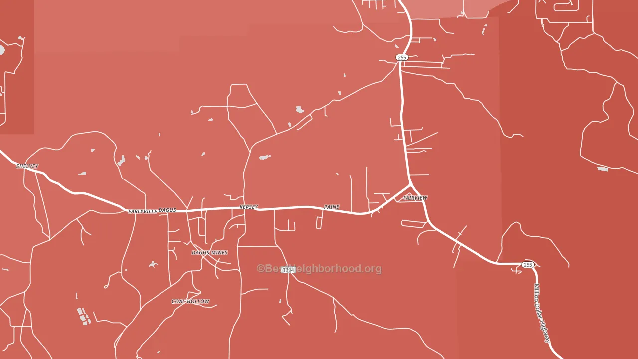 Dagus, PA block-group political-lean map