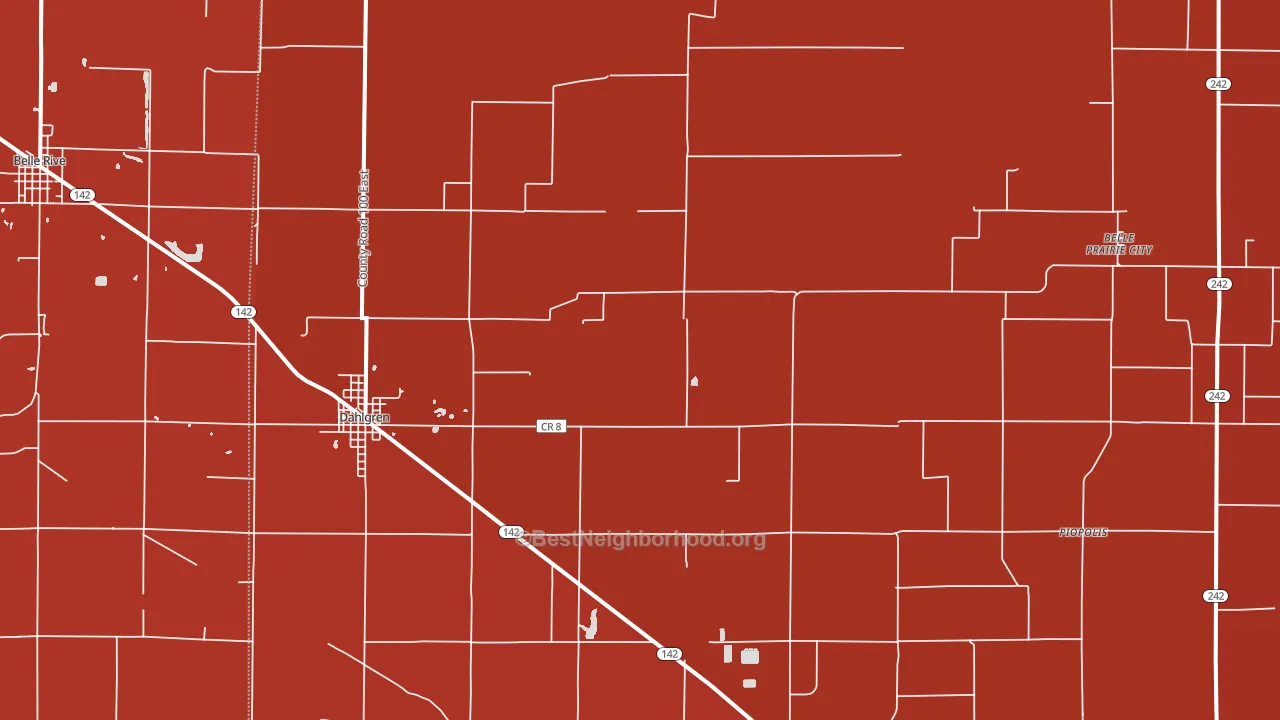 Dahlgren, IL block-group political-lean map