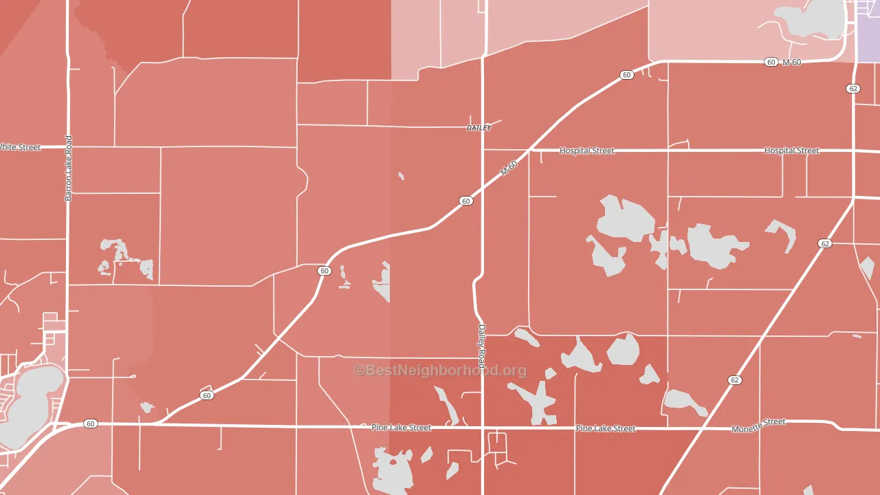 Dailey, MI block-group political-lean map