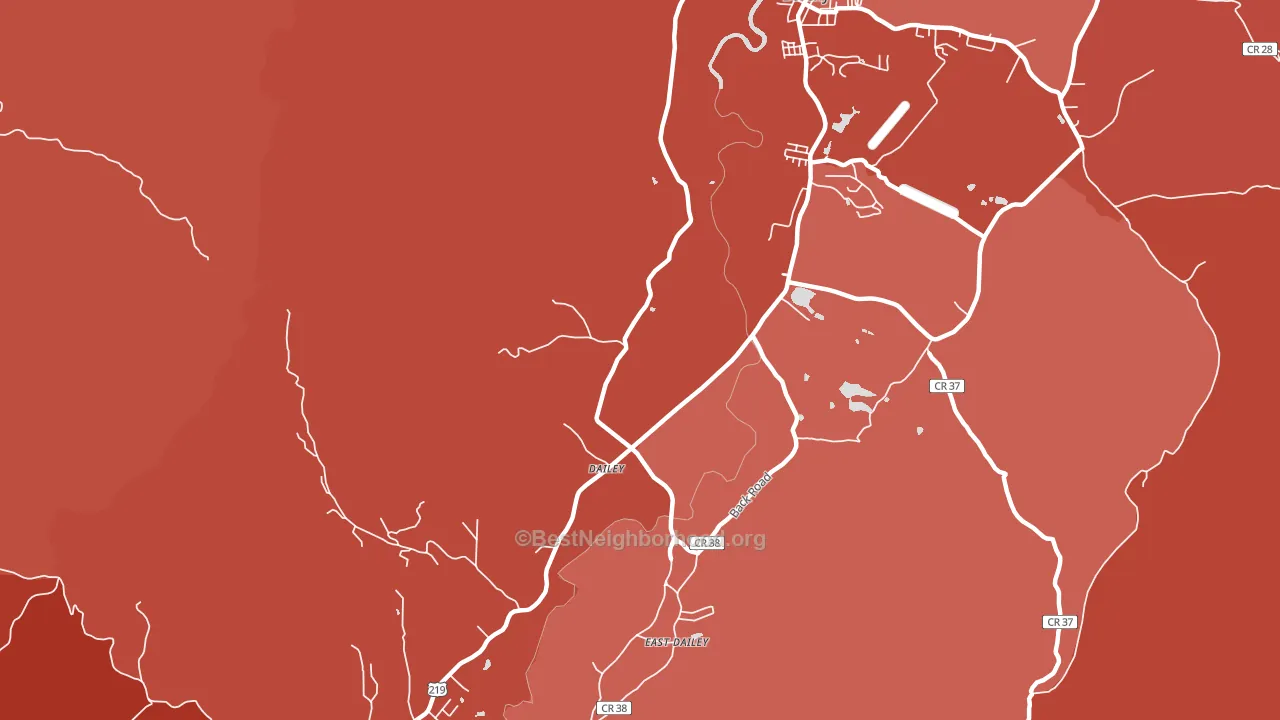 Dailey, WV block-group political-lean map
