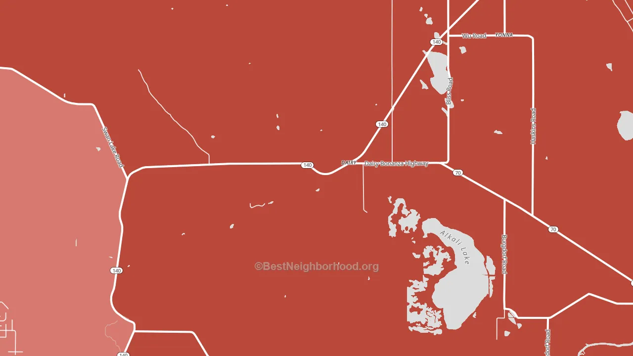 Dairy, OR block-group political-lean map