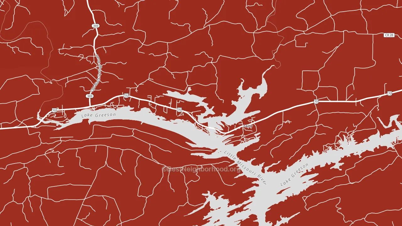 Daisy, AR block-group political-lean map
