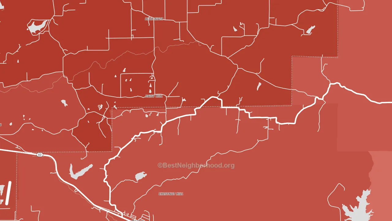 Daisy Hill, IN block-group political-lean map