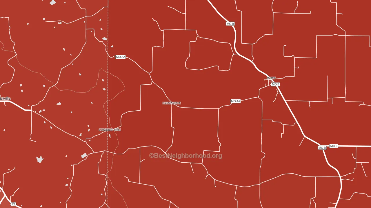 Daisy, MO block-group political-lean map