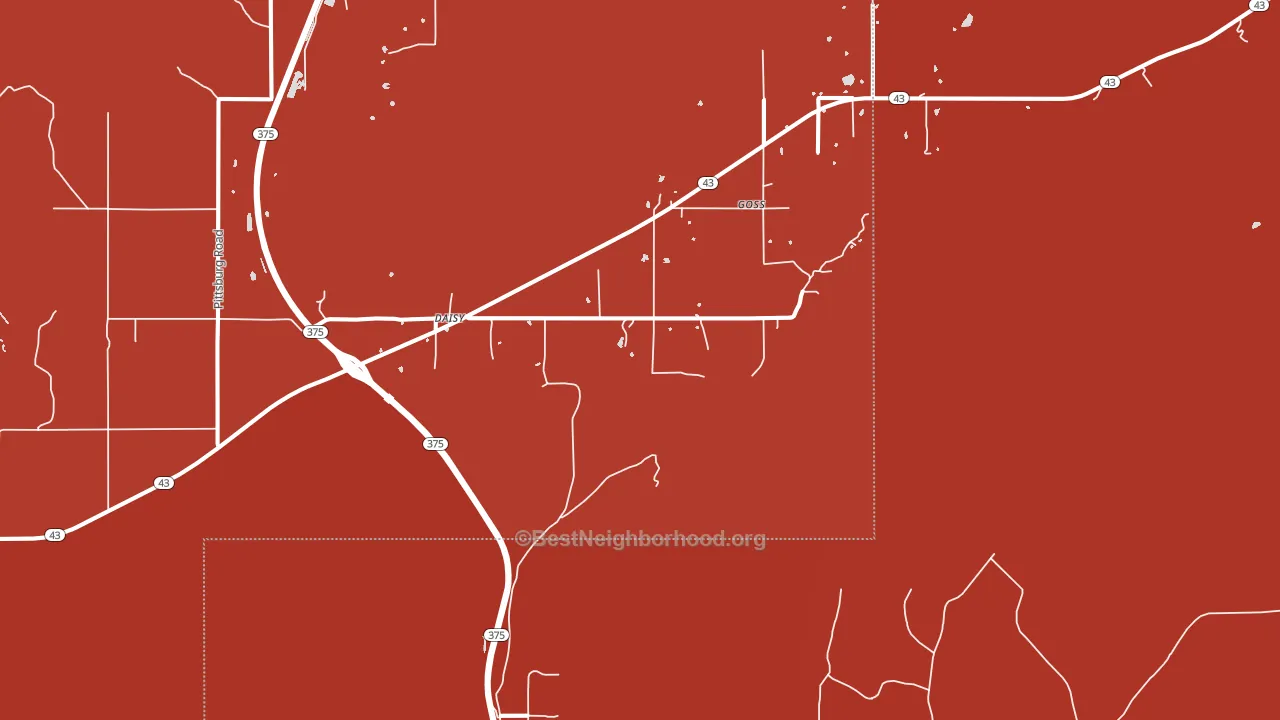 Daisy, OK block-group political-lean map