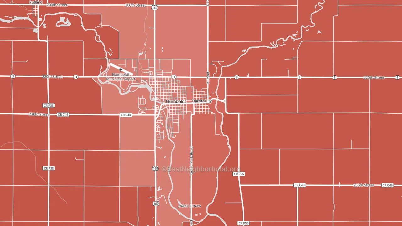 Dakota City, IA block-group political-lean map