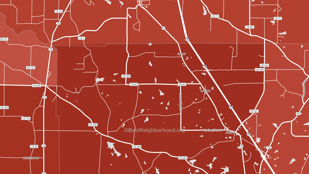 Dakota, GA block-group political-lean map
