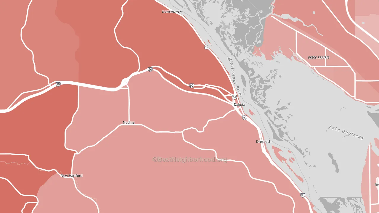 Dakota, MN block-group political-lean map