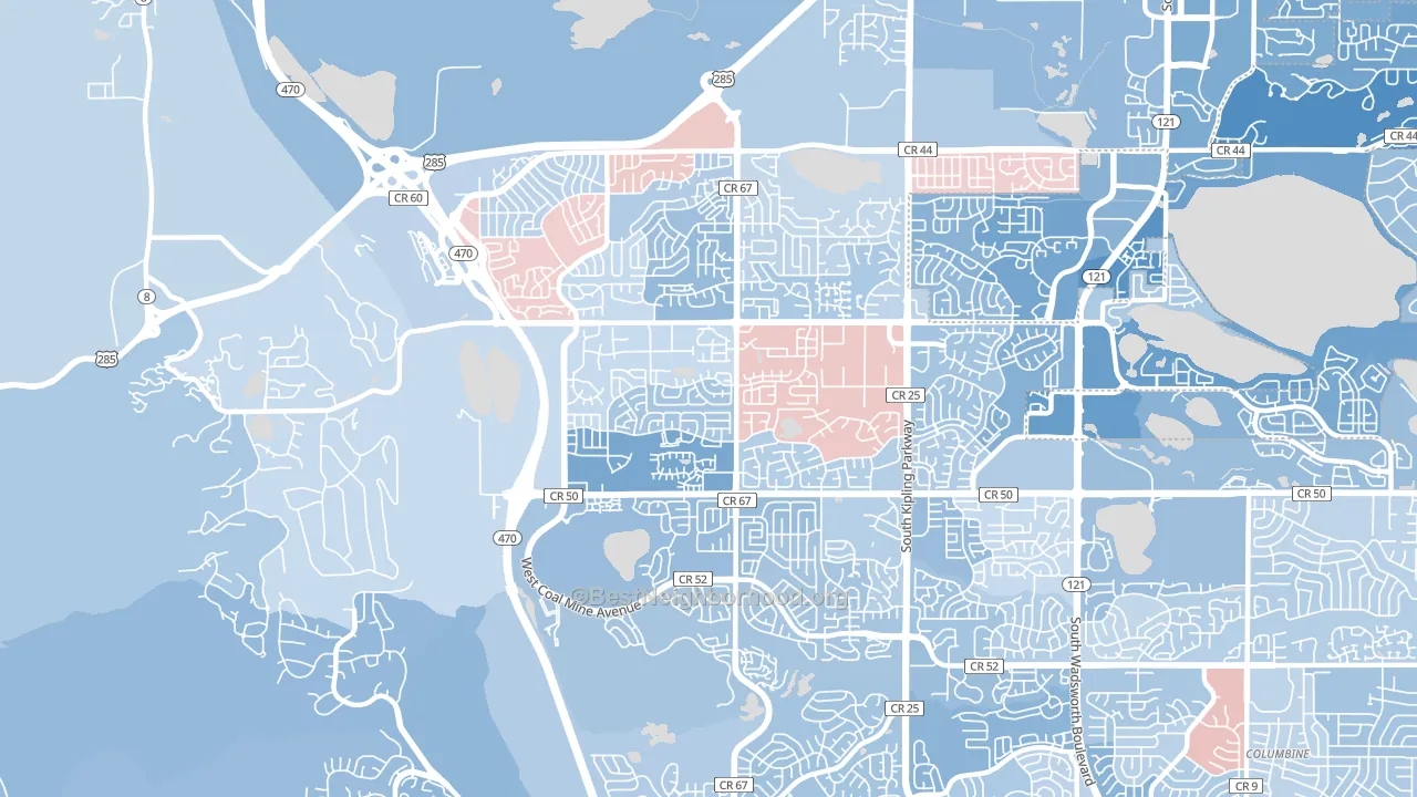 Dakota Ridge, CO block-group political-lean map