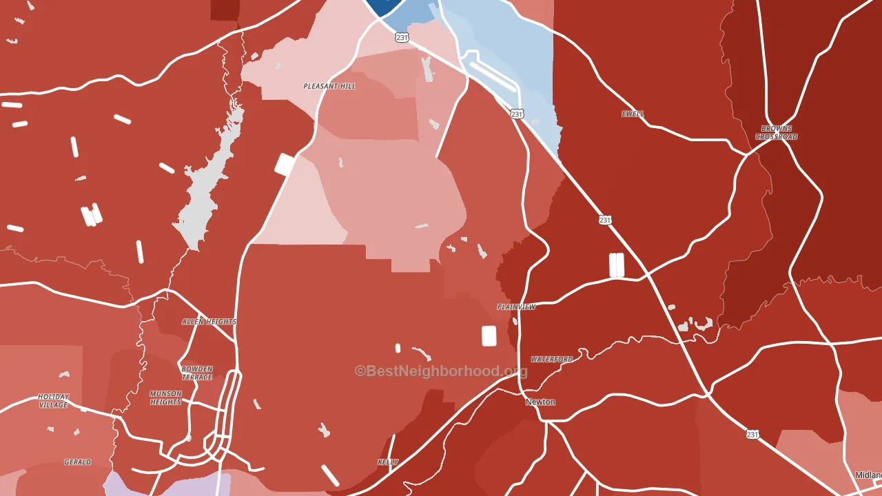 Dale County, AL block-group political-lean map