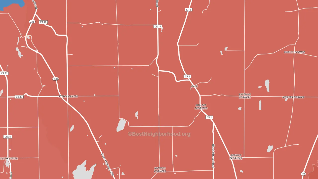 Dale, NY block-group political-lean map