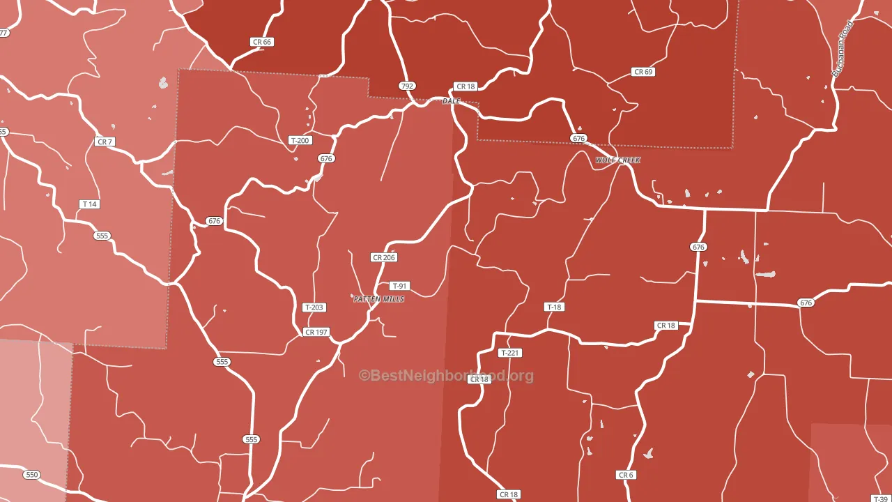 Dale, OH block-group political-lean map