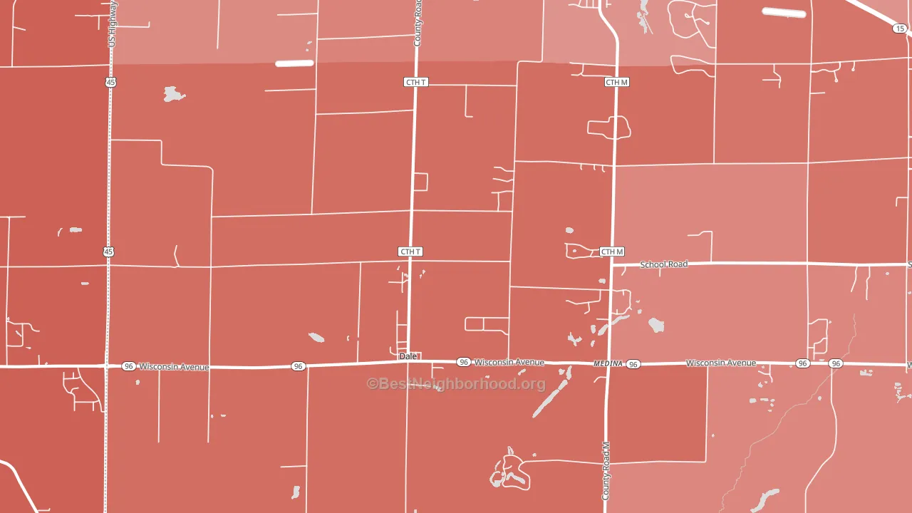 Dale, WI block-group political-lean map