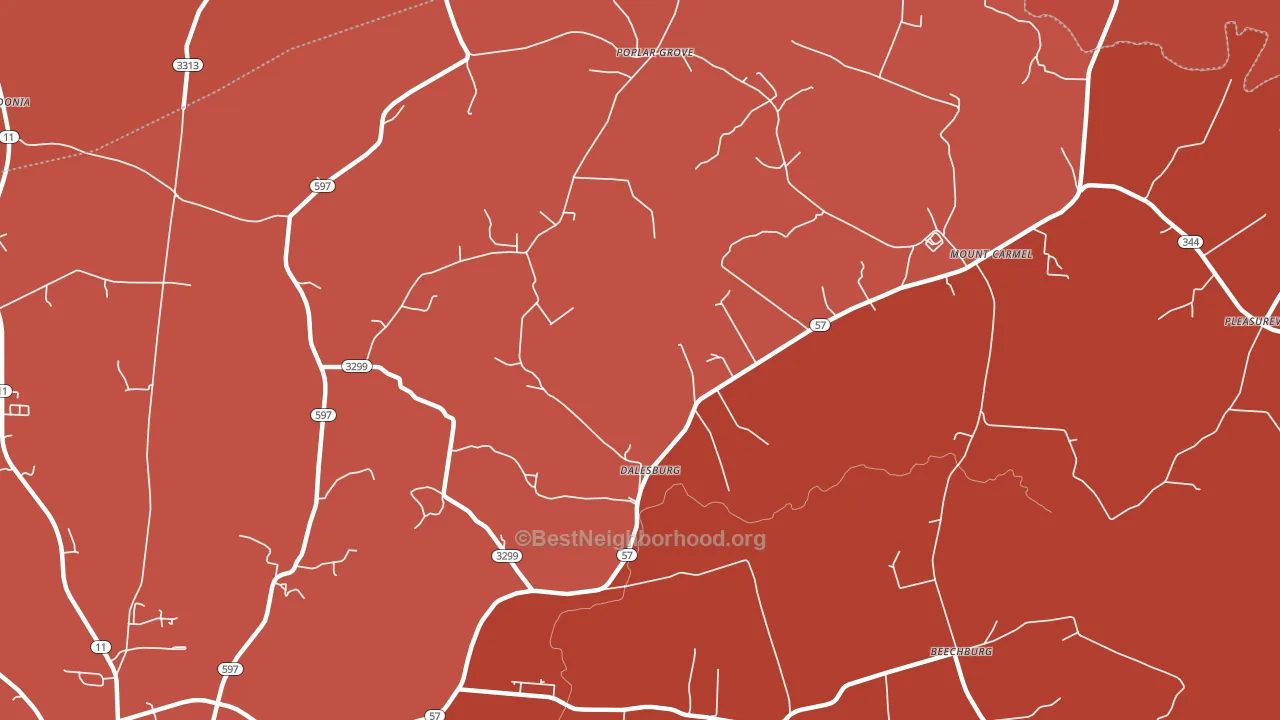 Dalesburg, KY block-group political-lean map