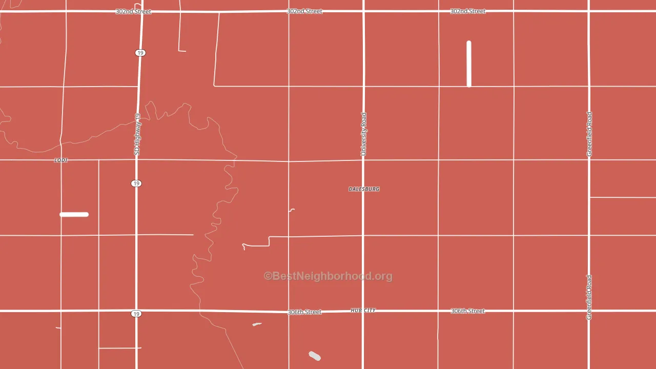 Dalesburg, SD block-group political-lean map