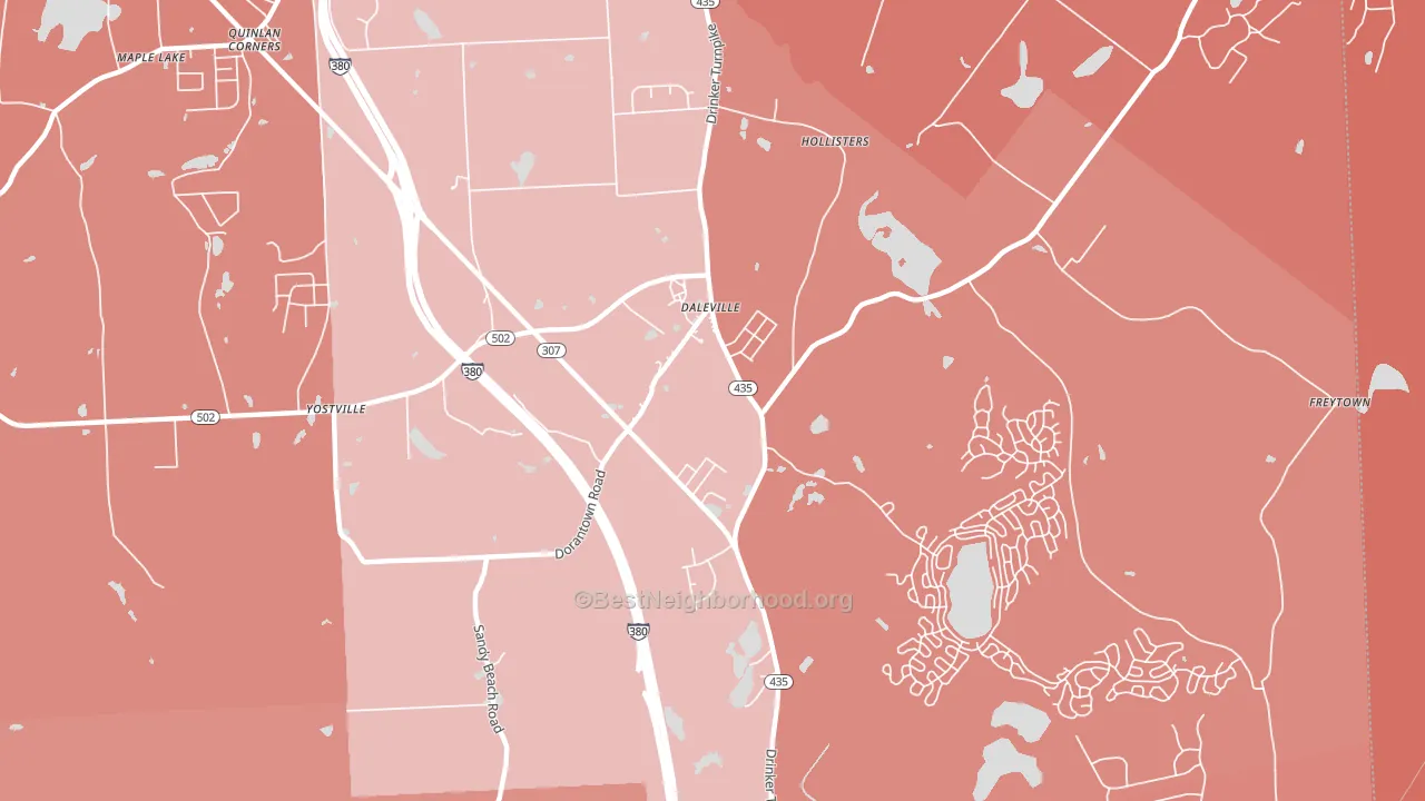 Daleville, PA block-group political-lean map
