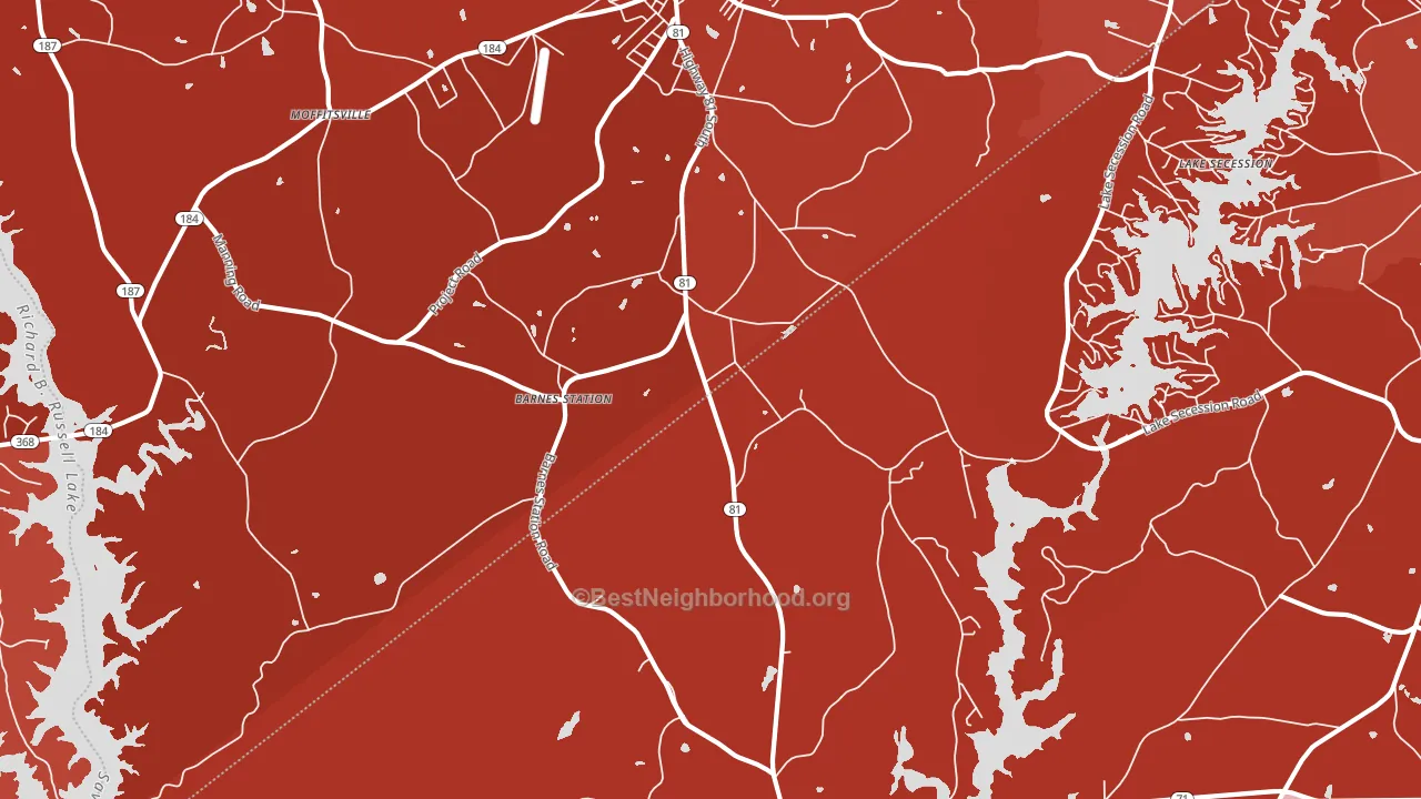 Dalewood, SC block-group political-lean map