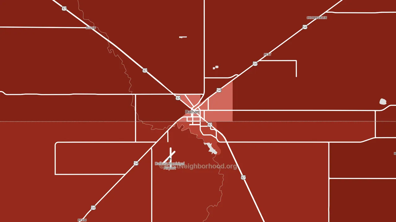 Dalhart, TX block-group political-lean map