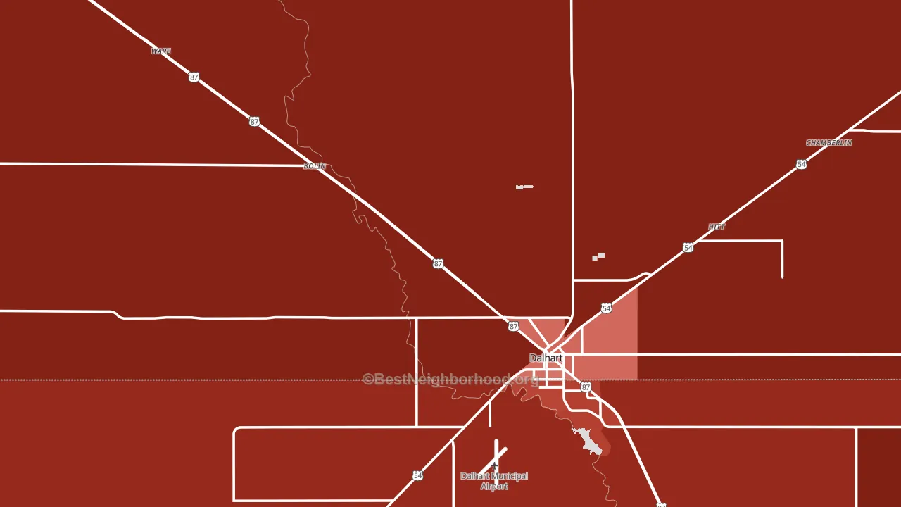 Dallam County, TX block-group political-lean map